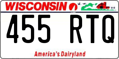 WI license plate 455RTQ