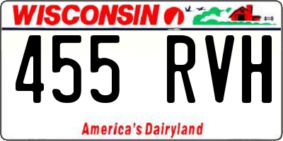 WI license plate 455RVH