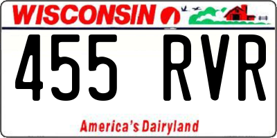 WI license plate 455RVR