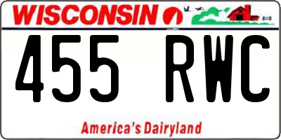 WI license plate 455RWC