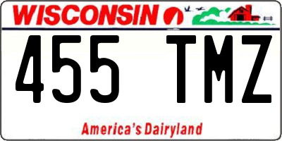 WI license plate 455TMZ