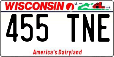 WI license plate 455TNE