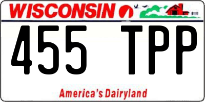 WI license plate 455TPP