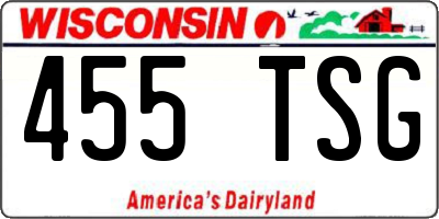 WI license plate 455TSG
