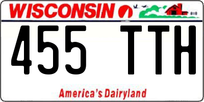 WI license plate 455TTH