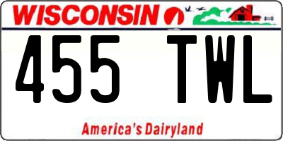 WI license plate 455TWL