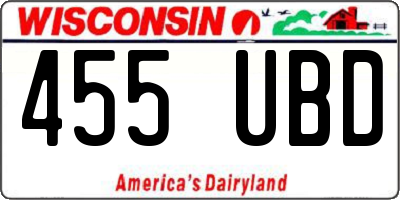 WI license plate 455UBD