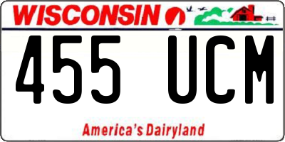 WI license plate 455UCM