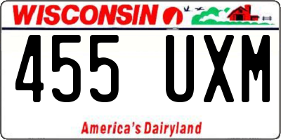 WI license plate 455UXM