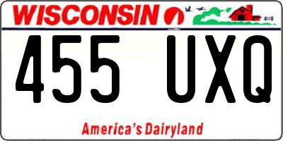 WI license plate 455UXQ