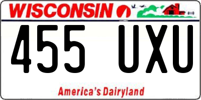 WI license plate 455UXU