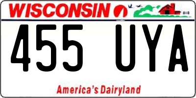 WI license plate 455UYA