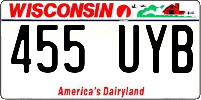 WI license plate 455UYB