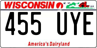 WI license plate 455UYE
