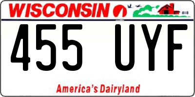 WI license plate 455UYF