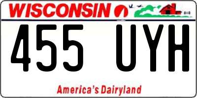 WI license plate 455UYH