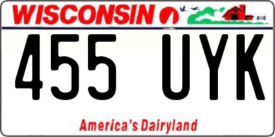 WI license plate 455UYK