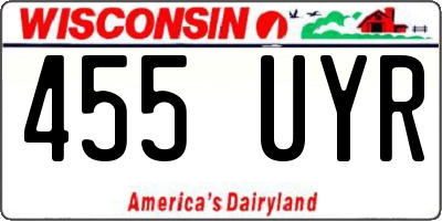 WI license plate 455UYR