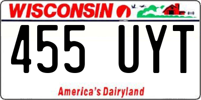 WI license plate 455UYT