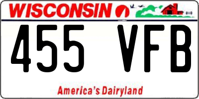 WI license plate 455VFB