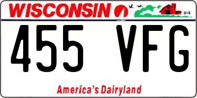 WI license plate 455VFG