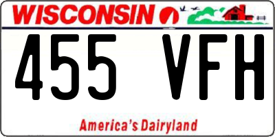 WI license plate 455VFH