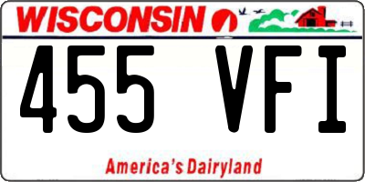 WI license plate 455VFI