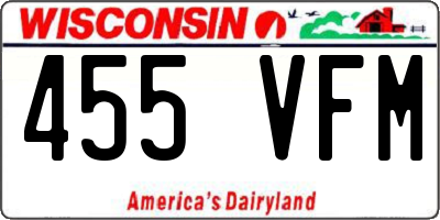 WI license plate 455VFM