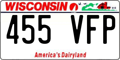 WI license plate 455VFP