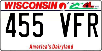 WI license plate 455VFR