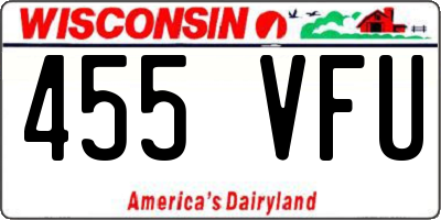 WI license plate 455VFU