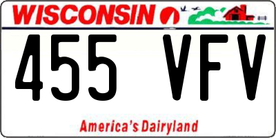 WI license plate 455VFV