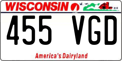 WI license plate 455VGD