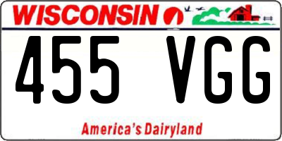 WI license plate 455VGG