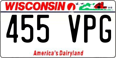 WI license plate 455VPG