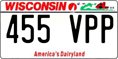 WI license plate 455VPP