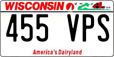 WI license plate 455VPS