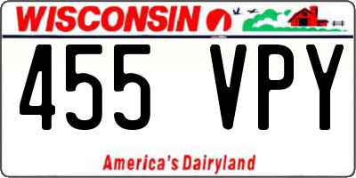 WI license plate 455VPY