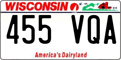 WI license plate 455VQA