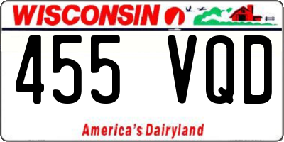 WI license plate 455VQD