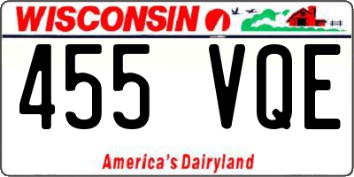 WI license plate 455VQE