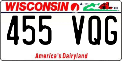 WI license plate 455VQG