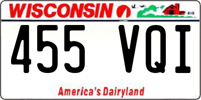 WI license plate 455VQI