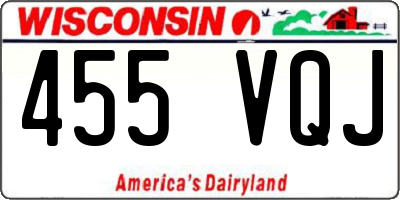 WI license plate 455VQJ