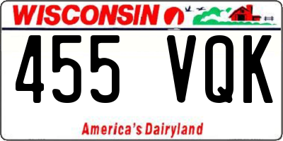 WI license plate 455VQK