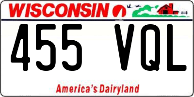 WI license plate 455VQL