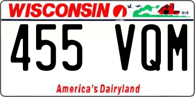 WI license plate 455VQM