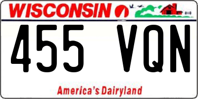 WI license plate 455VQN