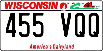 WI license plate 455VQQ