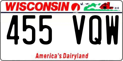 WI license plate 455VQW